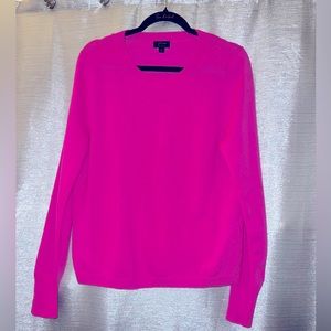 J.Crew 100% Cashmere Crewneck Sweater (Bright Pink)
